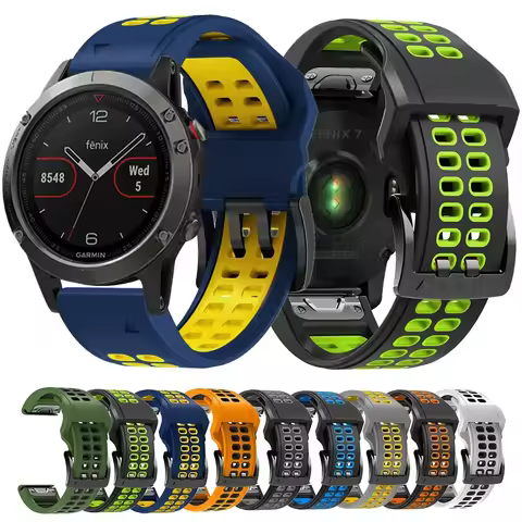 22mm 26mm Silicone Strap For Garmin Fenix 7 7X 6 6X Pro 5 5X Plus Quick Release Correa For Garmin EP