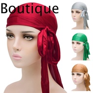 Bandana, Adjustable Elastic Silk Durag, Men Women Breathable Pre-Tied Head Wrap