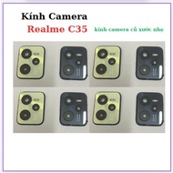 Realme c35 camera glass, old camera glass with slight scratches