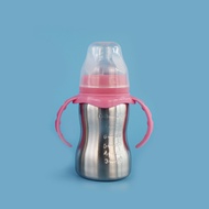 304ขวดสแตนเลสแก้วน้ำแรกเกิดขนาดกว้างพร้อมที่จับถอดออกได้ขวดจุกนมขวดนมและอุปกรณ์เสริม