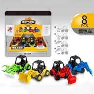 8pcs Inertial Engineering Vehicle Toy Children Model City Fleet Stubborn Digging Machine Constructio