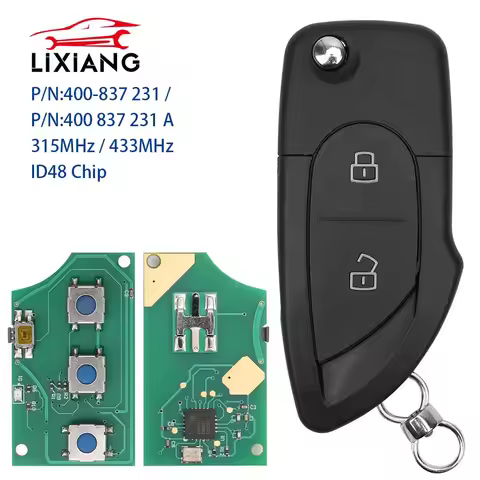 LX For Lamborghini Gallardo 2 Buttons 315/433 MHZ ID48 Flip Folding Remote Smart Car Key Fob 4D0 837