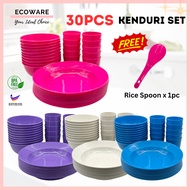 ECOWARE 30pcs Kenduri Set/ Party Set 30pcs/ Plastic Plates Cups Bowls Set/ High Quality Food Grade f
