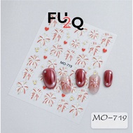 Fu2Q Red Apple Nail Sticker – 3D Nail Sticker Green Apple, Lemon Yellow/Blue/Pink – Gentle Nails