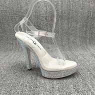 健美婚慶造型超性感水晶高跟鞋