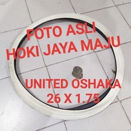 BAN LUAR 26 X 1.75 PLUS BAN DALAM SEPEDA UNITED OSHAKA PUTIH ORI