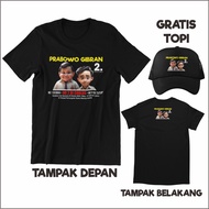 BA198 Free T-Shirt Prabowo Gibran Gemoy Combed 30s Hat