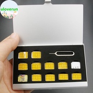 Uloverun 12-Slots-+1-Slot-Card-Pin Aluminum Portable SIM Micro Pin SIM Card Memory Card Storage Box 