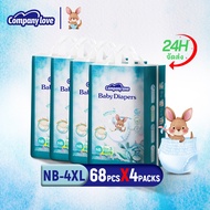 ிFree 12 Pcs 拉Company Love Baby Diaper Diapers NB272/M216/L192/XL168/XXL144/3XL120/4XL112 Disposable