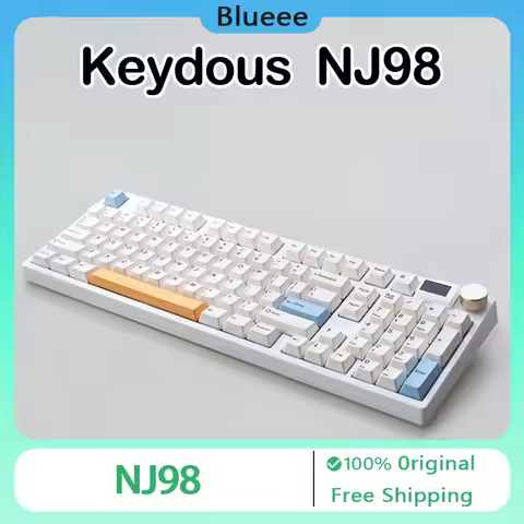 Keydous NJ98 Mechanical Keyboard 3 Mode Bluetooth Gasket Hot Swap Gaming Keyboard 98Keys Side Engrav
