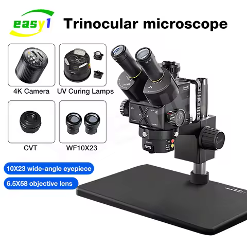 Qianli Gorilla 6558 Trinocular Microscope 6.5X-58X Zoom Industrial Thermal 4K Camera For Mobile Phon