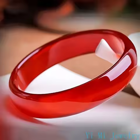 Natural Jade Bracelet Women's Red Agate Jade Bracelet Ice Through Brazil Carnelian Bracelet Jade Bra