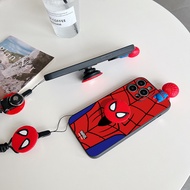 Huawei P40 Pro Plus P509 Pro 10 10 Pro 10 Lite 20 20 Pro P50 Pro P60 P60 Pro P60 Art Huawei Mate 9 20X Cartoon Spider-Man Spider Man Phone Case With Doll and Holder Lanyard