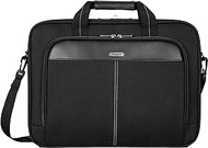 Targus Laptop Bag — Black 15.6" Classic Slim Briefcase Messenger Bag, Spacious, Ergonomic, Foam Padded Laptop Case for Devices Up To 16" (TCT027US)