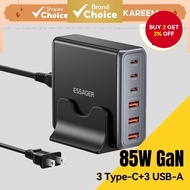 Essager 85W GaN USB Charger6in1 Desktop Fast Charge USB Type C Charger For iPhone17 16 15Pro Xiaomi 