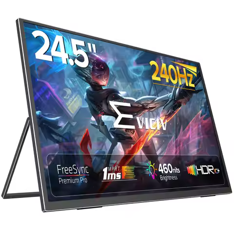 24.5" 240Hz Portable Monitor 100% sRGB FreeSync HDR Laptop with Type-C HDMI Eye Care External Second