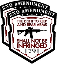 eDesign 2-Pack Right to Bare Arms Shall Not Be Infringed 2nd Amendment Sticker Decal - 4 Inches - 2a