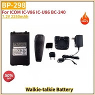 BP-298 High Quality Battery 7.2V 2250mAh for ICOM IC-V86/IC-U86 BC-240 Walkie-talkie Brand New Repla