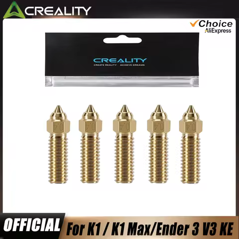 Creality Official K1 Brass Nozzle Kit, 3D Printer 10-Pack High-Speed 0.4mm Nozzle Kit for K1/K1 Ma