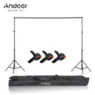 Andoer 2 * 2m/6.6 6.6ft Studio Backdrop Stand Bracket Aluminum Alloy Adjustable Photography Backgrou
