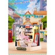 Smart House diy Hut Coffee Shop Assemble House 3D Three-Dimensional Wooden Assemble Model Building T