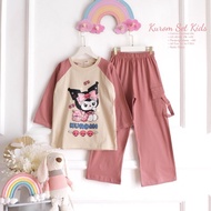 KATUN Kuromi Children's Clothing Set BO Combed Cotton T-Shirt Material Screen Printing Application L