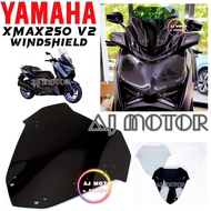 [ WINDSHIELD 33CM ] YAMAHA XMAX250 XMAX300 V2 XMAX WINDSCREEN VISOR FAIRING CERMIN DEPAN SCREW BLACK SMOKE SIDE MIRROR