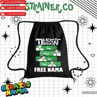 FREE NAME Kids School Bag Drawstring Backpack for Kindergarten/PAUD/SD Youtuber Dhot Design Geng 4G 