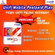 Unifi Postpaid RM40 = 230GB | RM69/99 Data 5G Tanpa Had | Free SIM + Penghantaran | eSIM Support | T