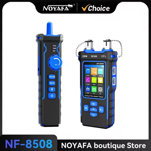 NOYAFA NF-8508 LCD Cable Tester Measure Length Wiremap PoE Testing VFL&OPM CAT5 CAT6 RJ45 Tester Cab