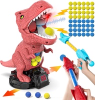 Dinosaur Shooting Toy for Boys Girls, Movable Target Shooting Games with 2 Air Pump Launcher, 48 Foa