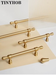 Solid Brass Cabinet KnobsT Bar Cupboard Handles Golden Chrome Furniture Hardware Light Luxury Drawer Pull Kitchen Accessories  by Hs2023