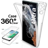 360 Degree Full Protection Transparent Case for Samsung S24 Ultra S24 Plus S23 Ultra S23 Plus S22 Ul