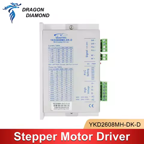 1PC YAKO YKD2608MH-DK-D Stepper Motor Driver 18-80VAC 6.0A For NEMA23 NEMA34 Motor For CNC Router Mi
