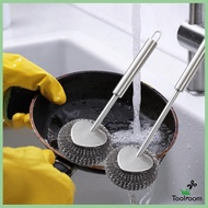[ Kitchen Scrubber Brush Skillet Scrubber Dish Scrubber with Handle for Pots Pans Cast Iron Cookware
