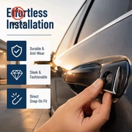 GREAT Exterior Door Handle Key Hole Cover, Black+Chrome Plastic Door Handle Key Hole Cap, 4H1837879B