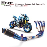 Slip On For Kawasaki NINJA Z900 Motorcycle Exhaust Full System Escape Modified Front Middle Link Pipe Carbon Fiber Muffl