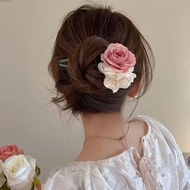 HUMBERTO U Shape Hair Stick, Chinese Style Simulated Flowers Hanfu Hairpin, Antique Hair Sticks for Buns Rose Hair Chopstick Flower Hair Clip Hanfu Accessories