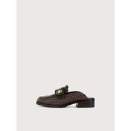 Bonia Brown Lorenza Monogram Mules