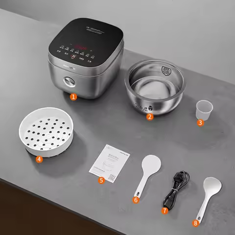 Joyoung Non Coated Rice Cooker Electric 4L Stainless Steel Inner Pot 316L Healthy Cooker for Family 