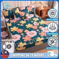 Mattress bed sheet queen topper mattress Premium cadar queen Single Queen King Cotton Fitted Flower 