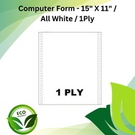 A3 Computer Form Paper - 15" X 11" / All White / 1Ply 300 Premium Paper