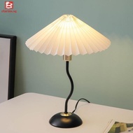 [clarins.sg] Modern Pleated Lamp Bedside Decoration Night Lamp USB Powered Bedroom Home Decor