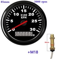 85mm Tachometer 3000RPM With Sensor Tacho Meter For Car Marine Boat Motorcycle Gauge With Hourmeter 