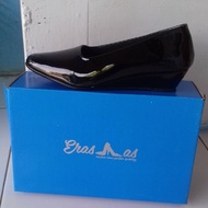 SEPATU KERJA PSK WEDGES GLOSSY HAK 3 CM BHAYANGKARI PERSIT PIA JALA