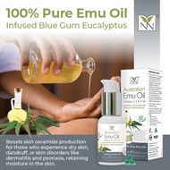 {NEW}Pure Australia Emu Oil Omega 3 6 and 9 Oil w Eucalyptus Essential Oil for Eczema Psoriasis Anti-Aging Sensitive or Dry Skin Dry Scalp and Dermatitis by Y-Not Natural  |Face &amp; Body| 60ml