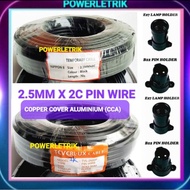 WEATHERPROOF CCA 2.5mm X 2core PIN WIRE / 2.5MM X 2C TWIN INSULATED CABLE /2.5MM X 2 CORE TEMPORARY 