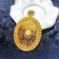 Gold Plated Oval S925 Silver Pendant Empty Holder 20 30 30 40 Handmade DIY Egg-Faced Gem Bezel Inlai