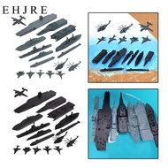 [EHJRE] 17 Pieces Naval Ship Building Blocks Set Toy Kit with Fighter Jets Supply Ship Army Helicopt