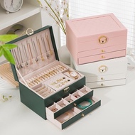 MINIHOMES Jewelry Box High Quality Pu Leather With Key Lock 3/2/1 Layer